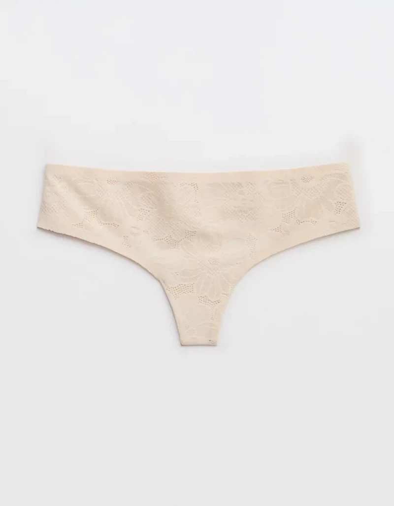 SMOOTHEZ No Show Lace Thong Underwear