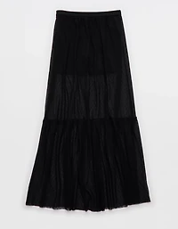 OFFLINE By Aerie Tiered Dot Mesh Maxi Skirt