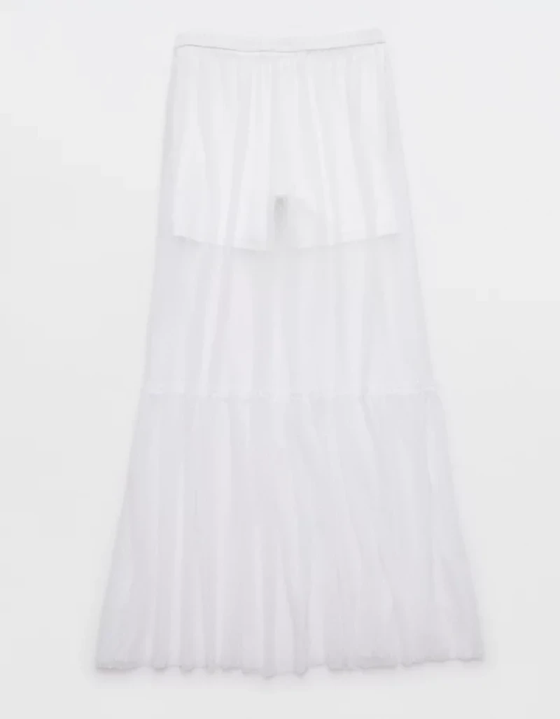 OFFLINE By Aerie Tiered Dot Mesh Maxi Skirt