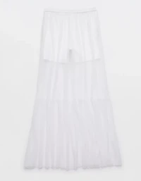 OFFLINE By Aerie Tiered Dot Mesh Maxi Skirt