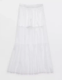 OFFLINE By Aerie Tiered Dot Mesh Maxi Skirt