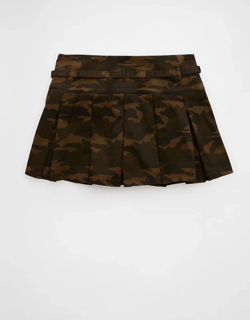 AE Mid-Rise Pleated Camo Skort