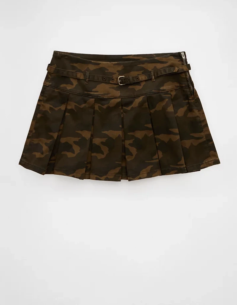 AE Mid-Rise Pleated Camo Skort