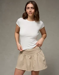 Minijupe-short à taille haute en V AE
