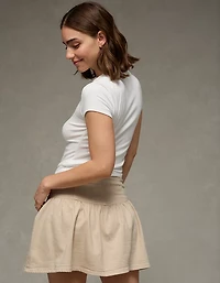 Minijupe-short à taille haute en V AE