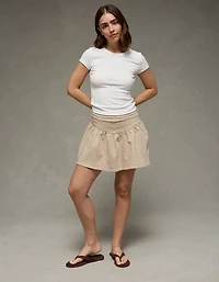 Minijupe-short à taille haute en V AE