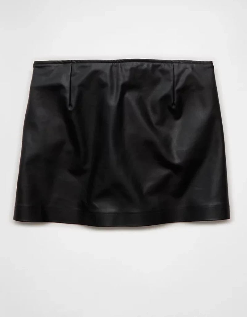 AE Mid-Rise Vegan Leather Skort