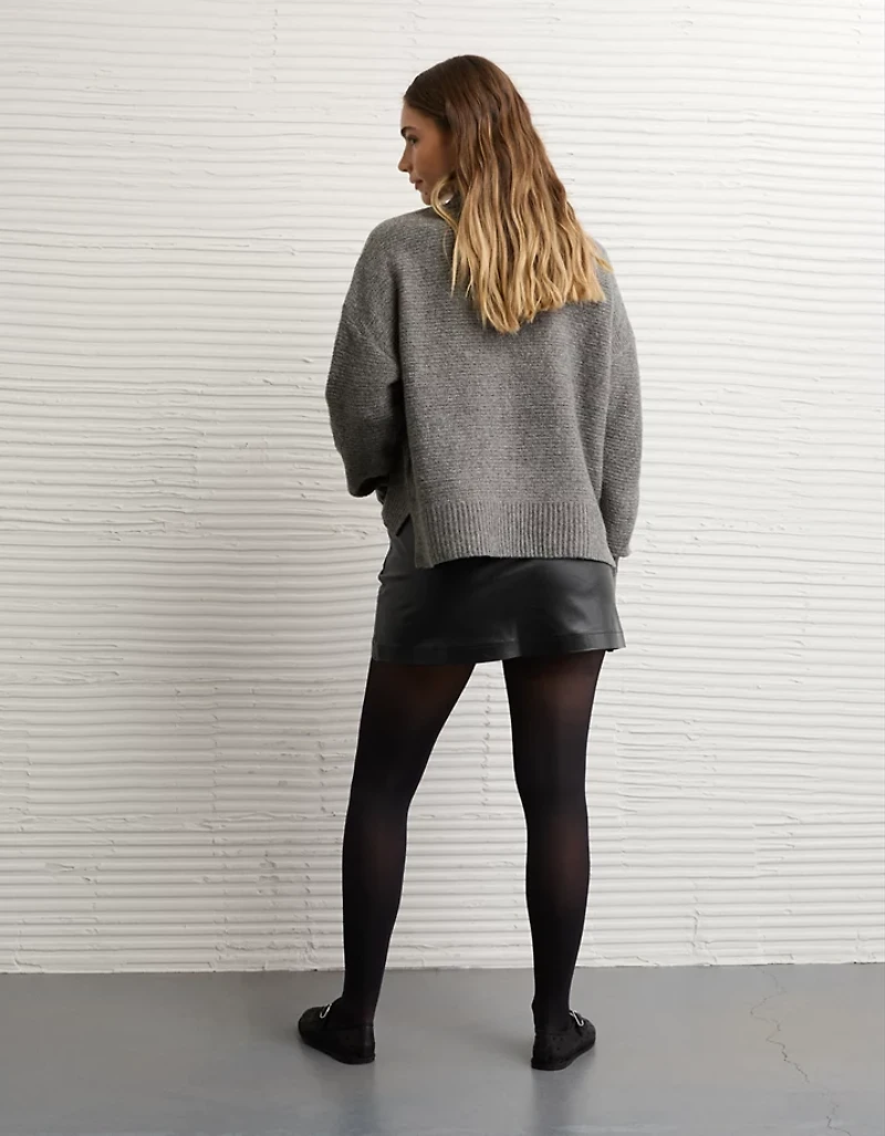 AE Mid-Rise Vegan Leather Skort