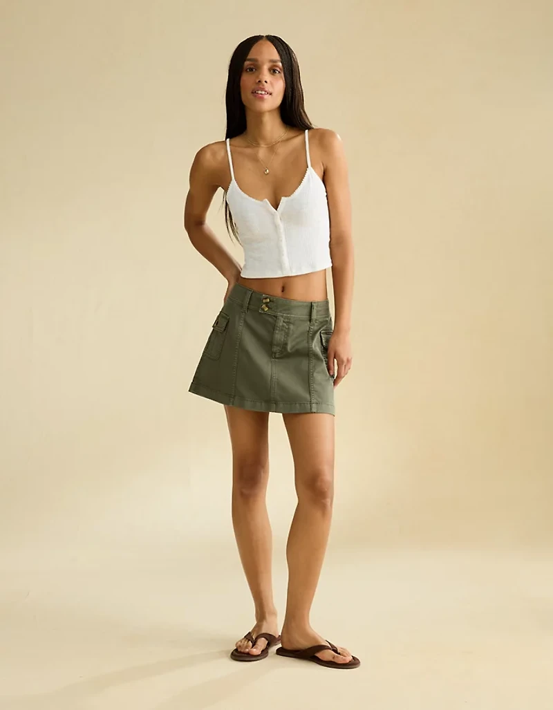 Minijupe trapèze à taille basse AE