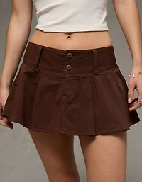 Microjupe-short parfaite plissée à taille très basse AE