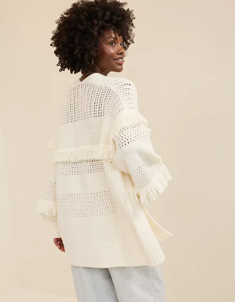 Aerie Fringe Cardigan
