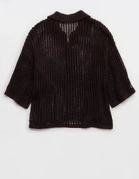 Aerie Short Sleeve Polo Sweater