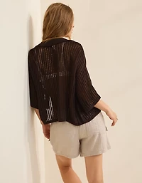 Aerie Short Sleeve Polo Sweater