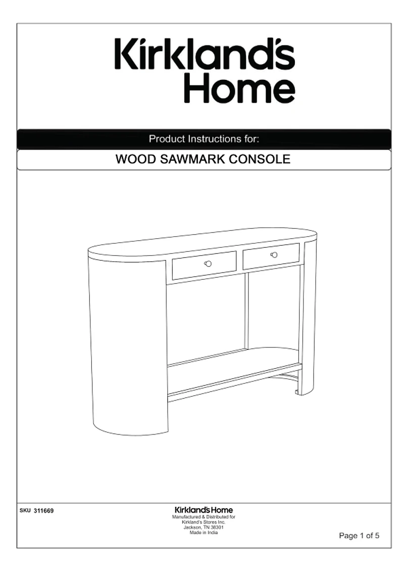 Sawmark 2-Drawer Console Table
