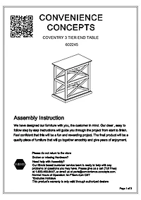 Brown Wood Double X Sides Accent Table