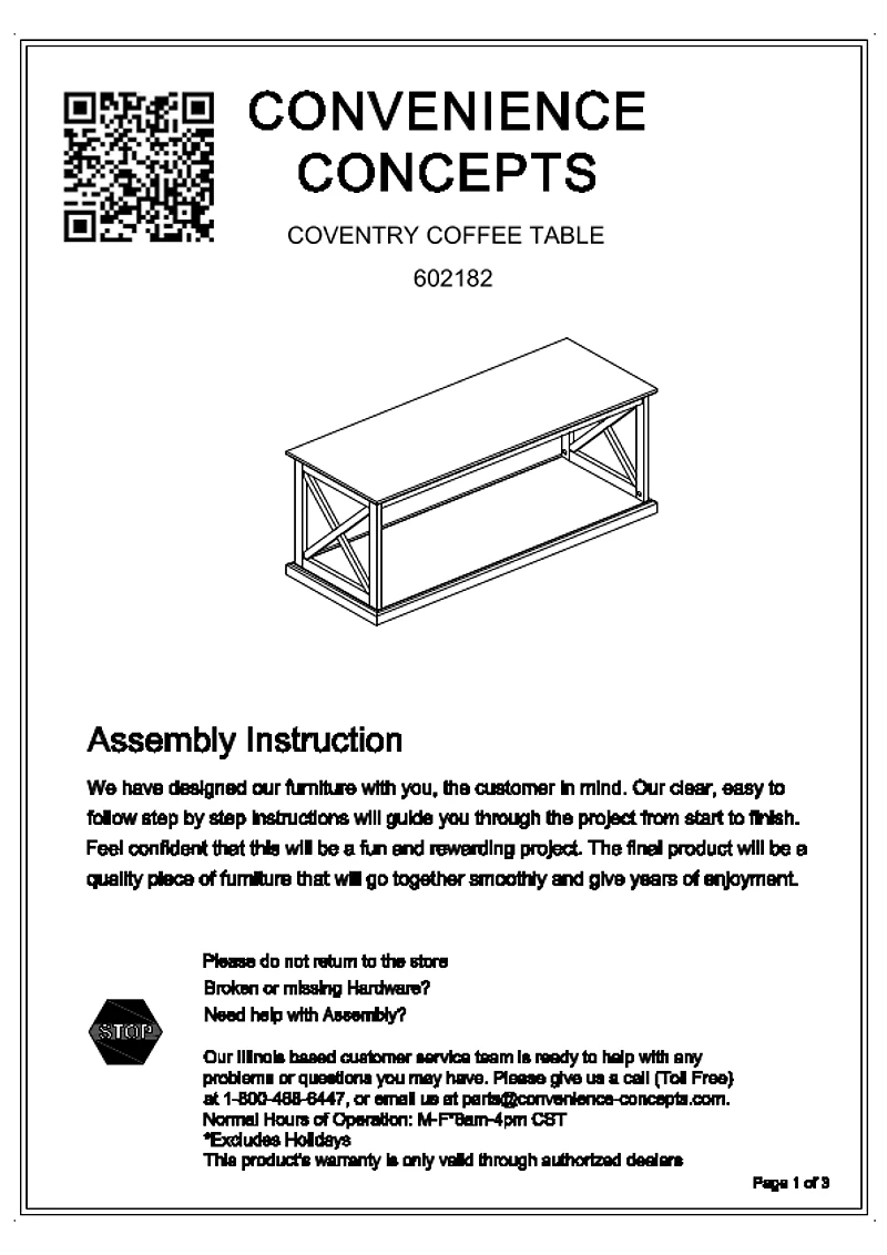 Brown Wood Double X Sides Coffee Table