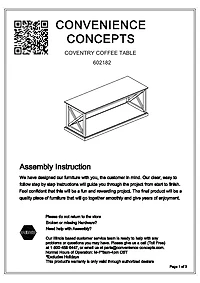 Brown Wood Double X Sides Coffee Table