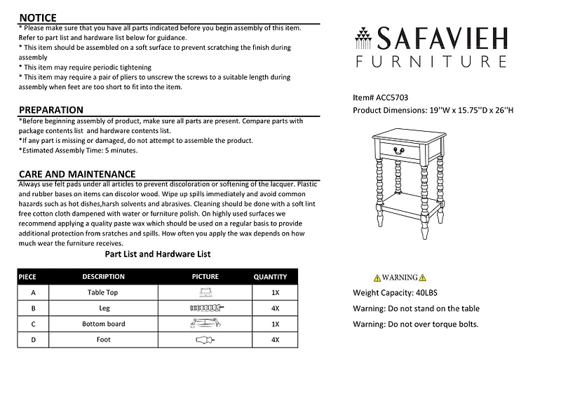 Brown Wood Phoebe End Table
