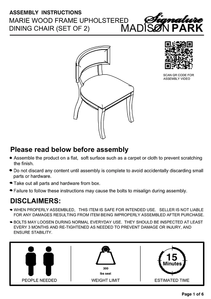 Marie Gray Upholstered Dining Chairs, Set of 2