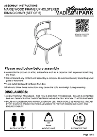 Marie Gray Upholstered Dining Chairs, Set of 2