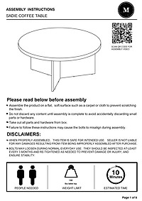 Sadie Graywash Wood Round Coffee Table