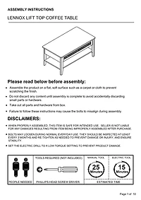 Lennox Natural Rattan Lift-Top Coffee Table