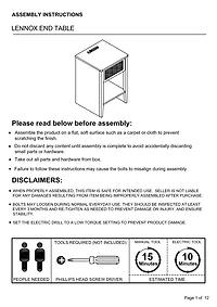 Lennox Natural Rattan Charging End Table