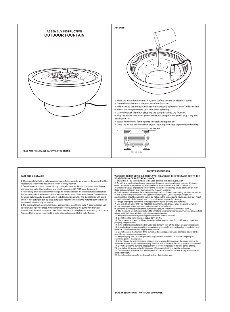 Gray Resin Elevated Fountain