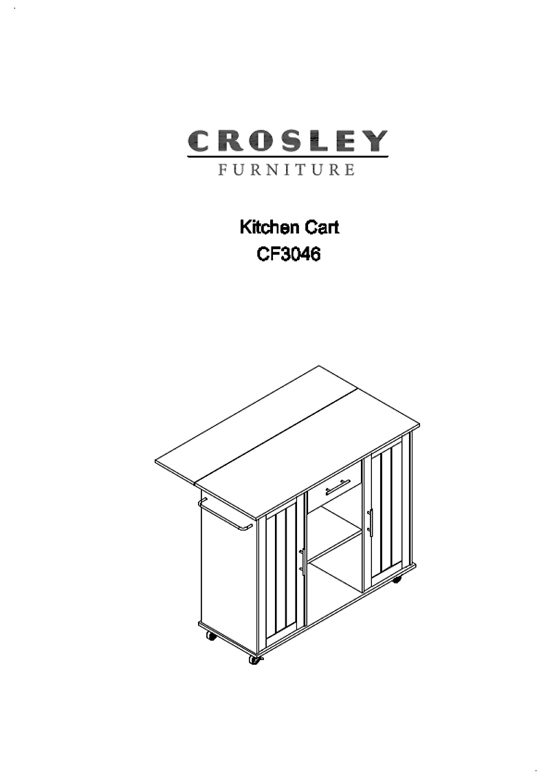 Stella Navy Drop-Leaf Kitchen Cart