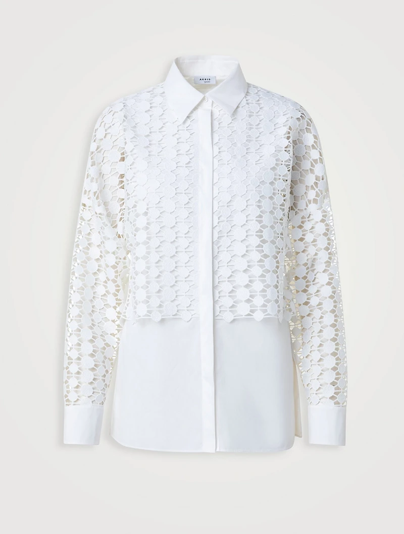 Guipure Dot Poplin Shirt