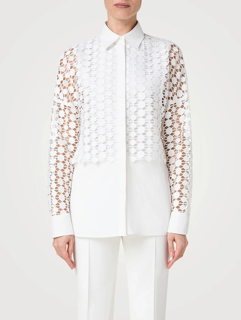 Guipure Dot Poplin Shirt