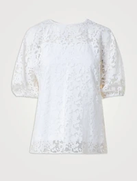 Puff-Sleeve Kaleidoscope Burnout Top