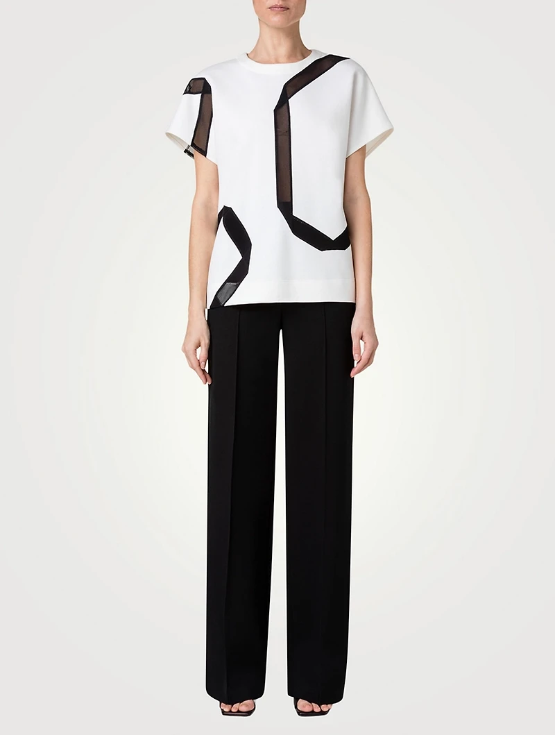 T-Shirt With Ribbon Inserts