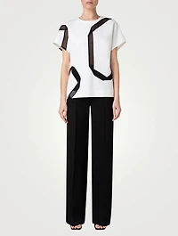 T-Shirt With Ribbon Inserts