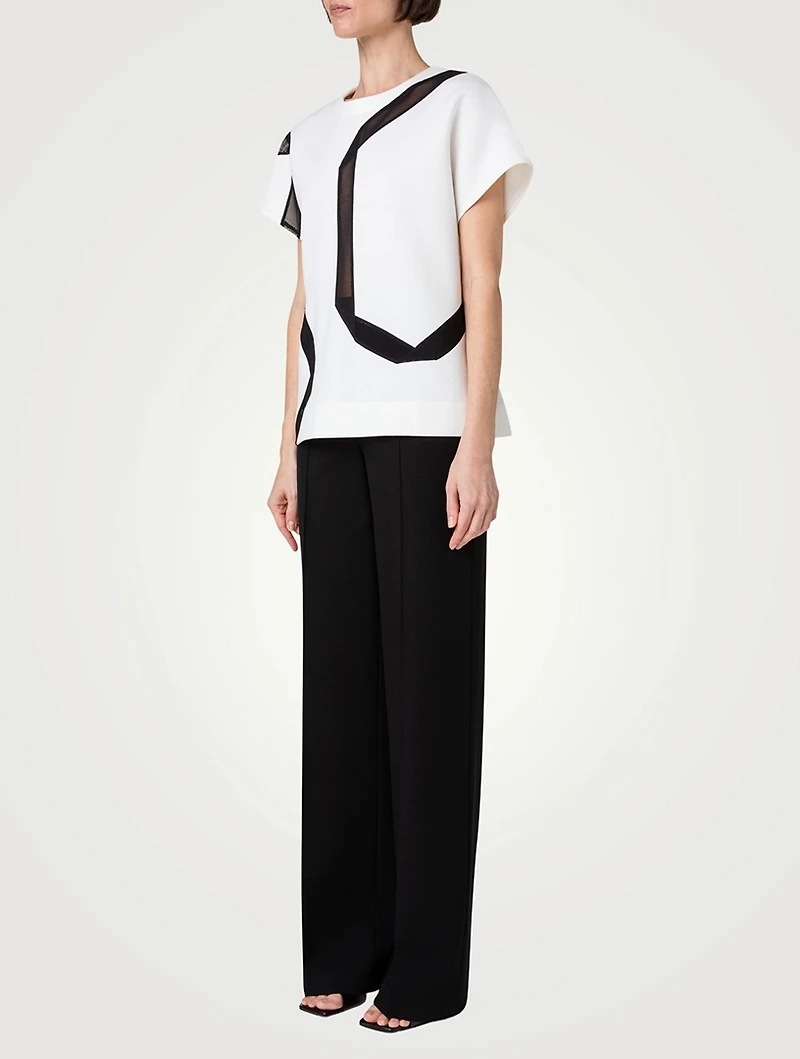 T-Shirt With Ribbon Inserts