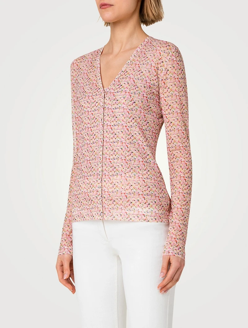 Tulle Cardigan Kaleidoscope Print