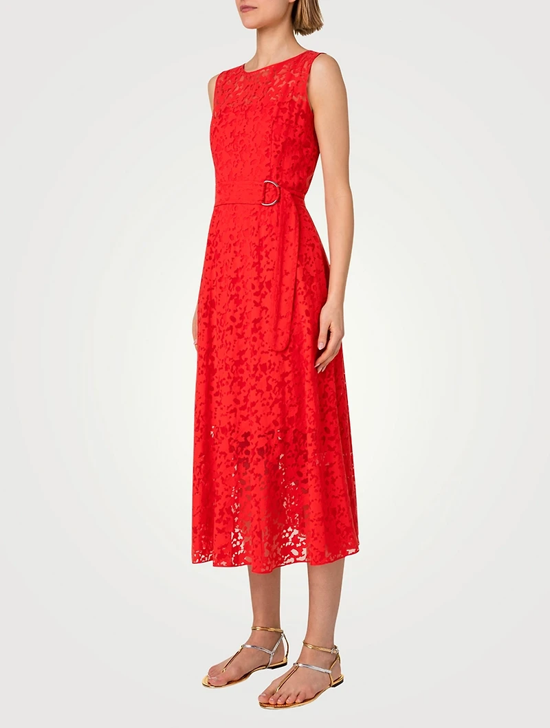 Belted Kaleidoscope Burnout Dress