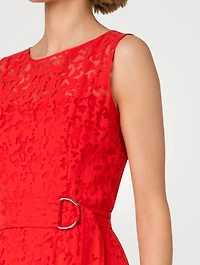 Belted Kaleidoscope Burnout Dress