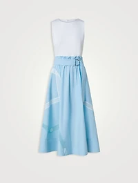 Belted Jersey Midi Dress