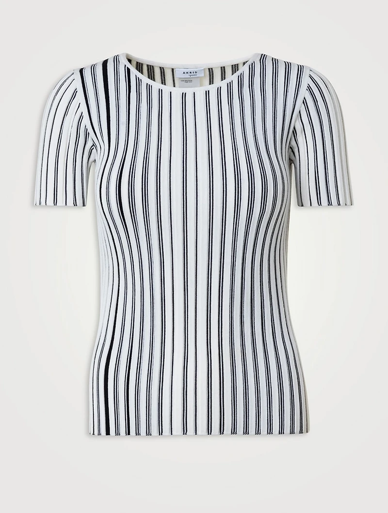 Structured Stripes Merino Wool Sweater