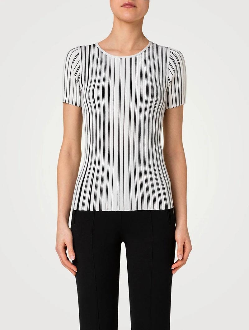 Structured Stripes Merino Wool Sweater