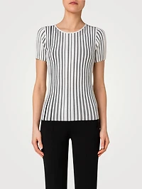 Structured Stripes Merino Wool Sweater