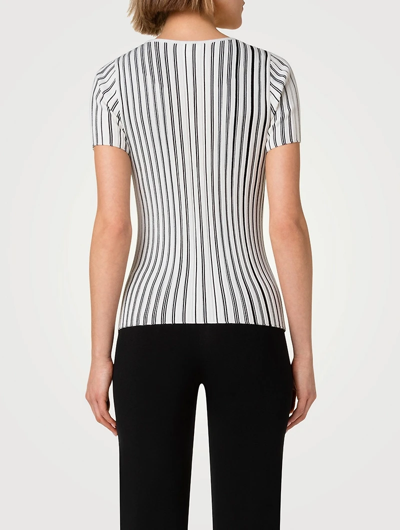 Structured Stripes Merino Wool Sweater