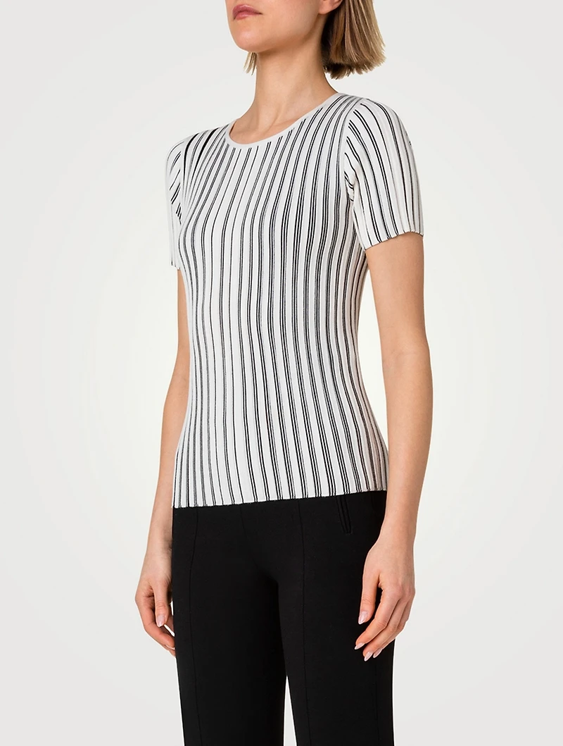 Structured Stripes Merino Wool Sweater