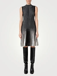 Structured Stripes Merino Wool Dress