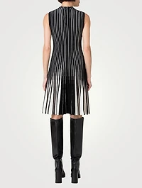 Structured Stripes Merino Wool Dress