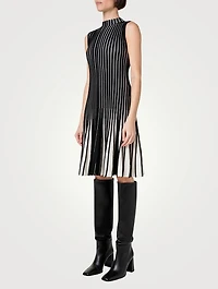 Structured Stripes Merino Wool Dress