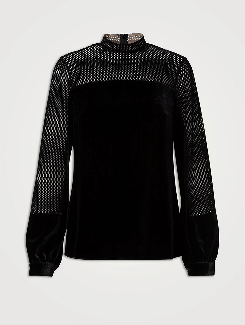 Velvet Laser-Cut Blouse
