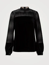 Velvet Laser-Cut Blouse