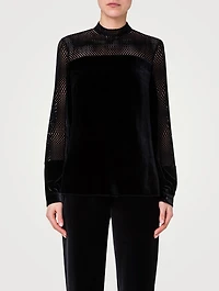 Velvet Laser-Cut Blouse
